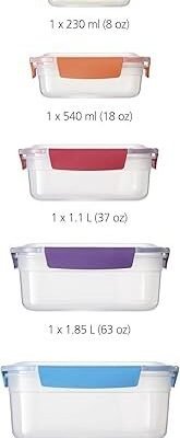 61msaW-B1fL._AC_SY450_.jpg Joseph Joseph Nest Lock Plastic BPA Free Food Storage Container Set
